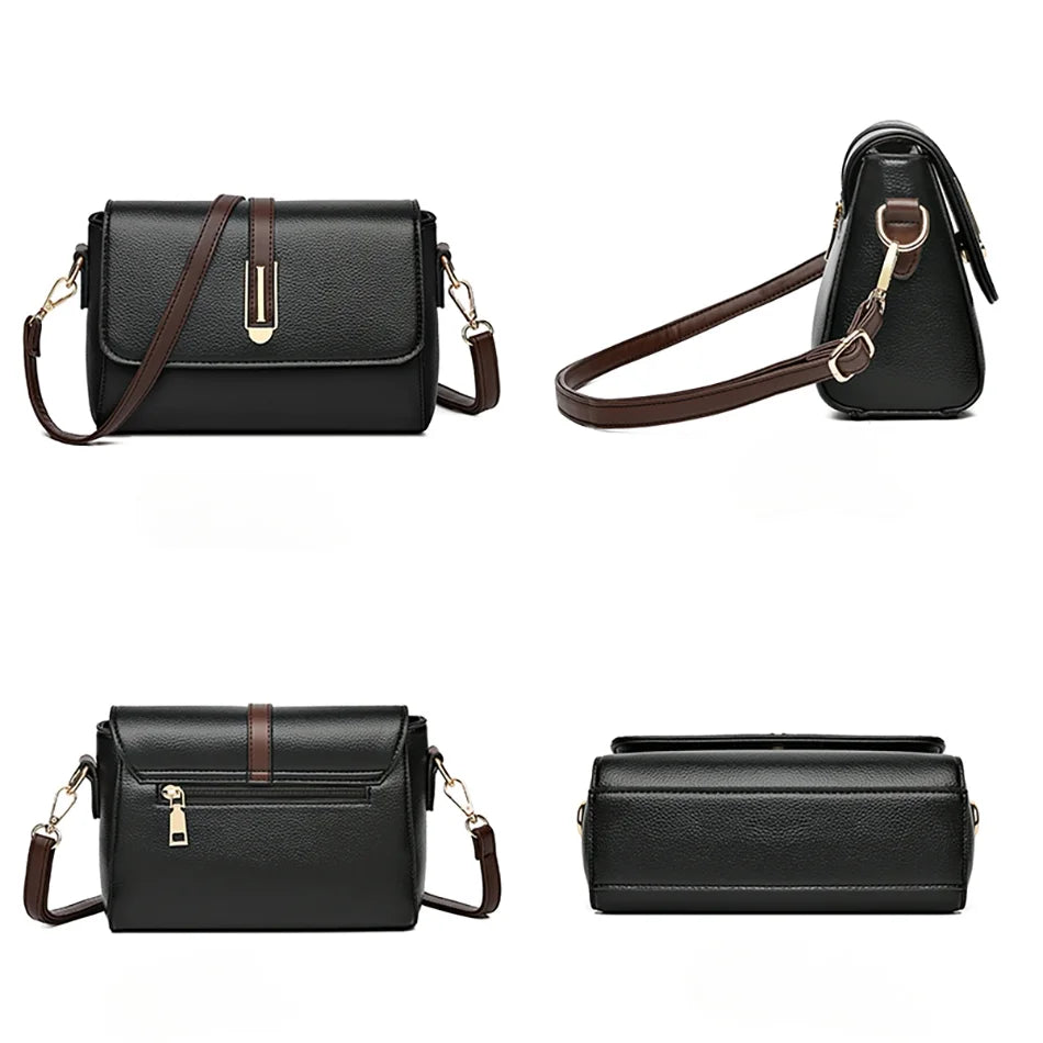 Bolsa Tiracolo Feminina Luxe, bolsa preta, bolsa pequena, bolsa transversal, bolsa elegante, bolsa com alça ajustável - lojamillani