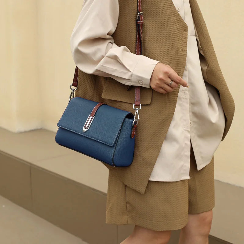 Bolsa Tiracolo Feminina Luxe, bolsa azul, bolsa pequena, bolsa transversal, bolsa elegante, bolsa com alça ajustável - lojamillani