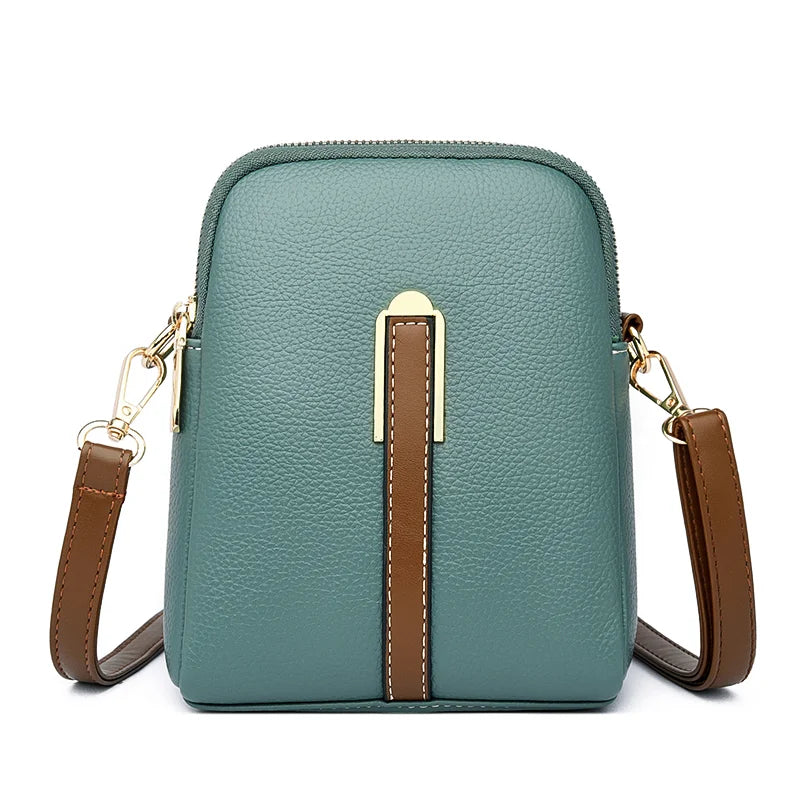 Bolsa Transversal Feminina Pequena Aurora, bolsa verde, bolsa de couro, bolsa casual, bolsa elegante, bolsa feminina, bolsa pequena, bolsa minimalista - lojamillani