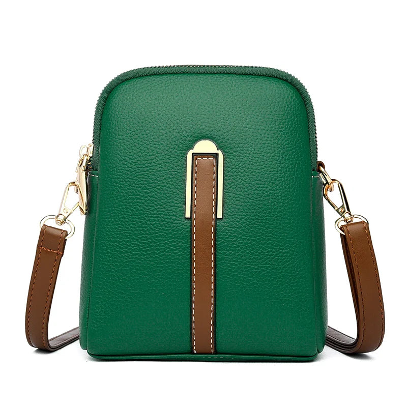 Bolsa Transversal Feminina Pequena Aurora, bolsa verde, bolsa de couro, bolsa casual, bolsa elegante, bolsa feminina, bolsa pequena, bolsa minimalista - lojamillani
