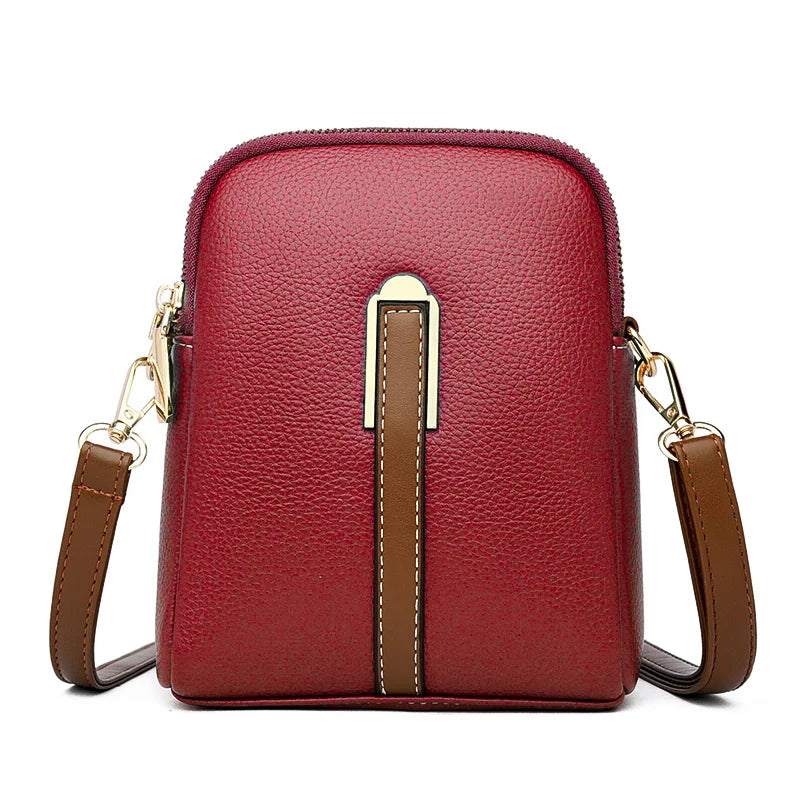 Bolsa Transversal Feminina Pequena Aurora, bolsa vermelha, bolsa de couro, bolsa casual, bolsa elegante, bolsa feminina, bolsa pequena, bolsa minimalista - lojamillani