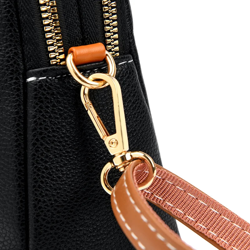 Bolsa Transversal Feminina Pequena Aurora, bolsa preta, bolsa de couro, bolsa casual, bolsa elegante, bolsa feminina, bolsa pequena, bolsa minimalista - lojamillani