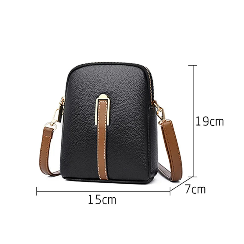 Bolsa Transversal Feminina Pequena Aurora, bolsa preta, bolsa de couro, bolsa casual, bolsa elegante, bolsa feminina, bolsa pequena, bolsa minimalista - lojamillani