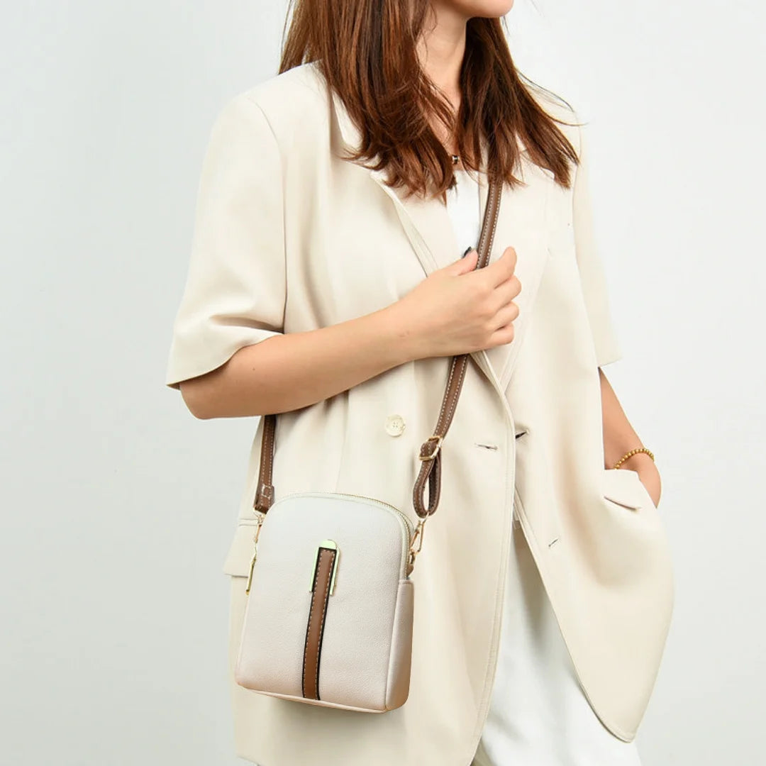 Bolsa Transversal Feminina Pequena Aurora, bolsa off-white, bolsa de couro, bolsa casual, bolsa elegante, bolsa feminina, bolsa pequena, bolsa minimalista - lojamillani