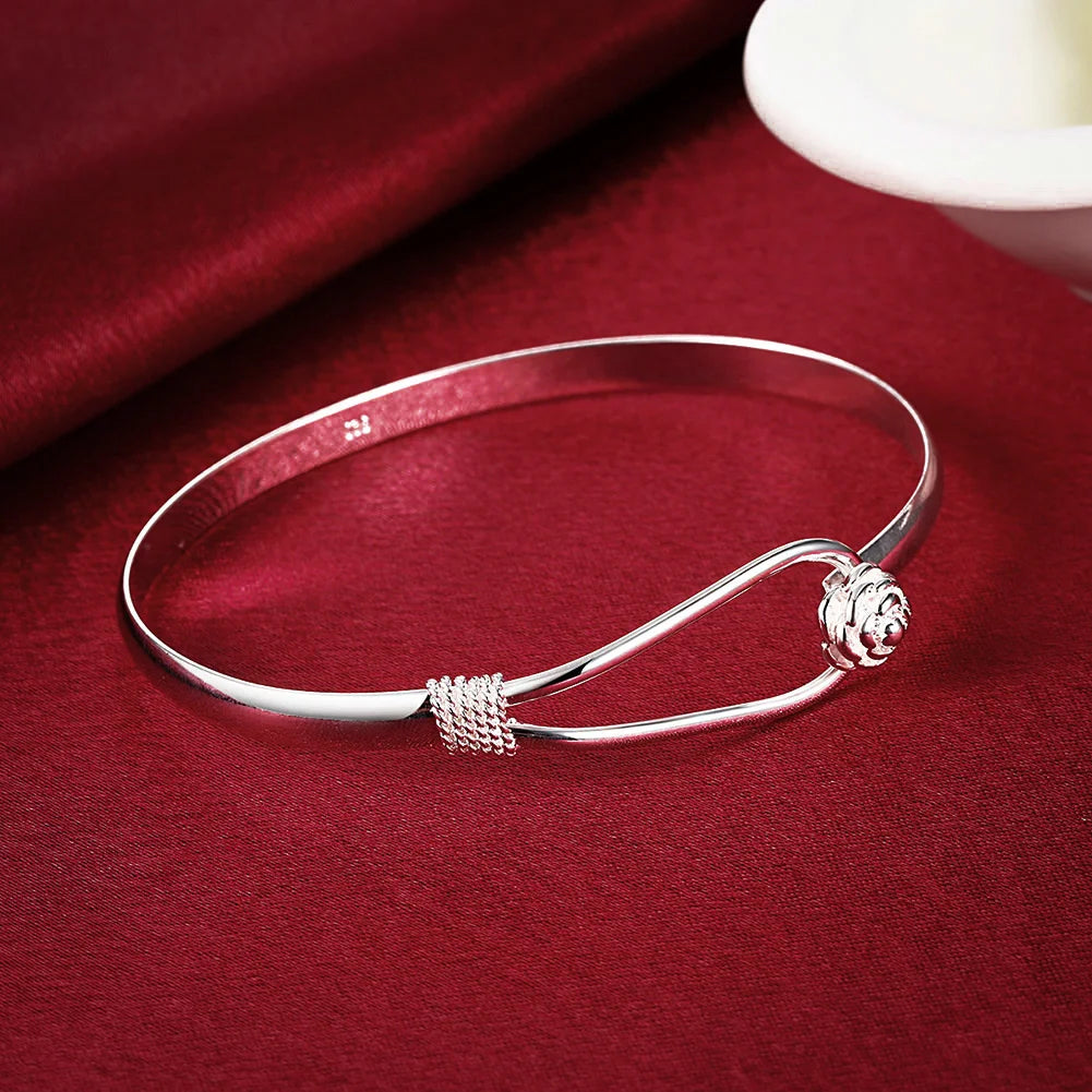 Conjunto Feminino de Prata 925 Rosa Eterna, conjunto prata 925, colar prata 925, pulseira prata 925, brinco prata 925, conjunto feminino prata 925, acessórios de prata - lojamillani