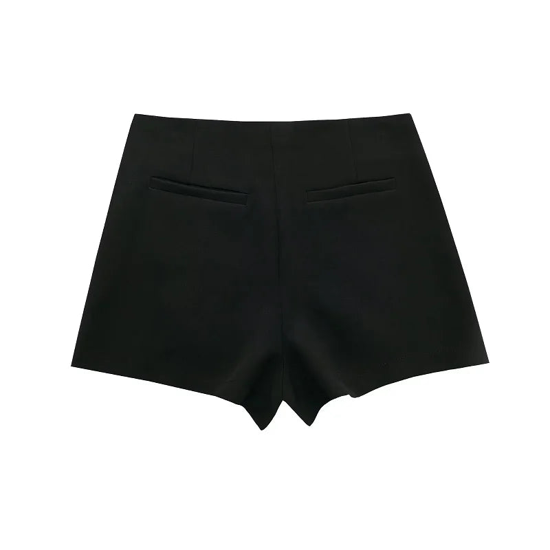 Short Saia Curto Feminino Alfaiataria Summer, short saia preta, shorts saia envelope, short saia transpassado, short saia curto, short saia alfaiataria - lojamillani