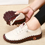 Tênis Feminino de Couro Casual Plus