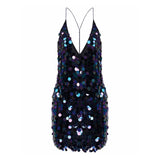 Vestido Feminino Curto Preto com Brilho Paetê GlowUP