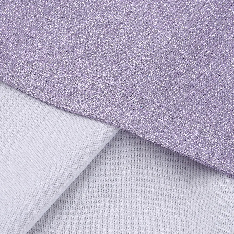 Vestido Feminino Curto de Lurex AfterGlow, vestido de lurex, vestido curto, vestido curto de alcinha, vestido de festa curto, vestido lilás curto, vestido lurex - lojamillani