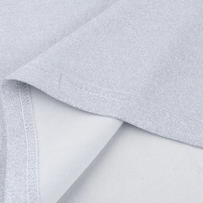 Vestido Feminino Curto de Lurex AfterGlow, vestido de lurex, vestido curto, vestido curto de alcinha, vestido de festa curto, vestido prata curto, vestido lurex - lojamillani