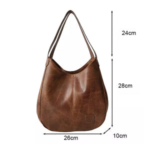 Bolsa Feminina de Couro Shopper Tote Bella Vintage, Medidas Bolsa Marrom, Tamanho Bolsa de Couro Marrom, Bolsa de Ombro, Bolsa Shopper, Bolsa Feminina À Prova D'água - lojamillani