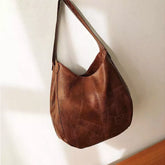 Bolsa Feminina de Couro Shopper Tote Bella Vintage, Bolsa Marrom, Bolsa de Couro Marrom, Bolsa de Ombro, Bolsa Shopper, Bolsa Feminina À Prova D'água - lojamillani