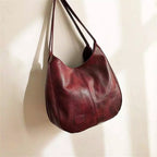 Bolsa Feminina de Couro Shopper Tote Bella Vintage, Bolsa Vermelha, Bolsa de Couro Vermelha, Bolsa de Ombro, Bolsa Shopper, Bolsa Feminina À Prova D'água - lojamillani