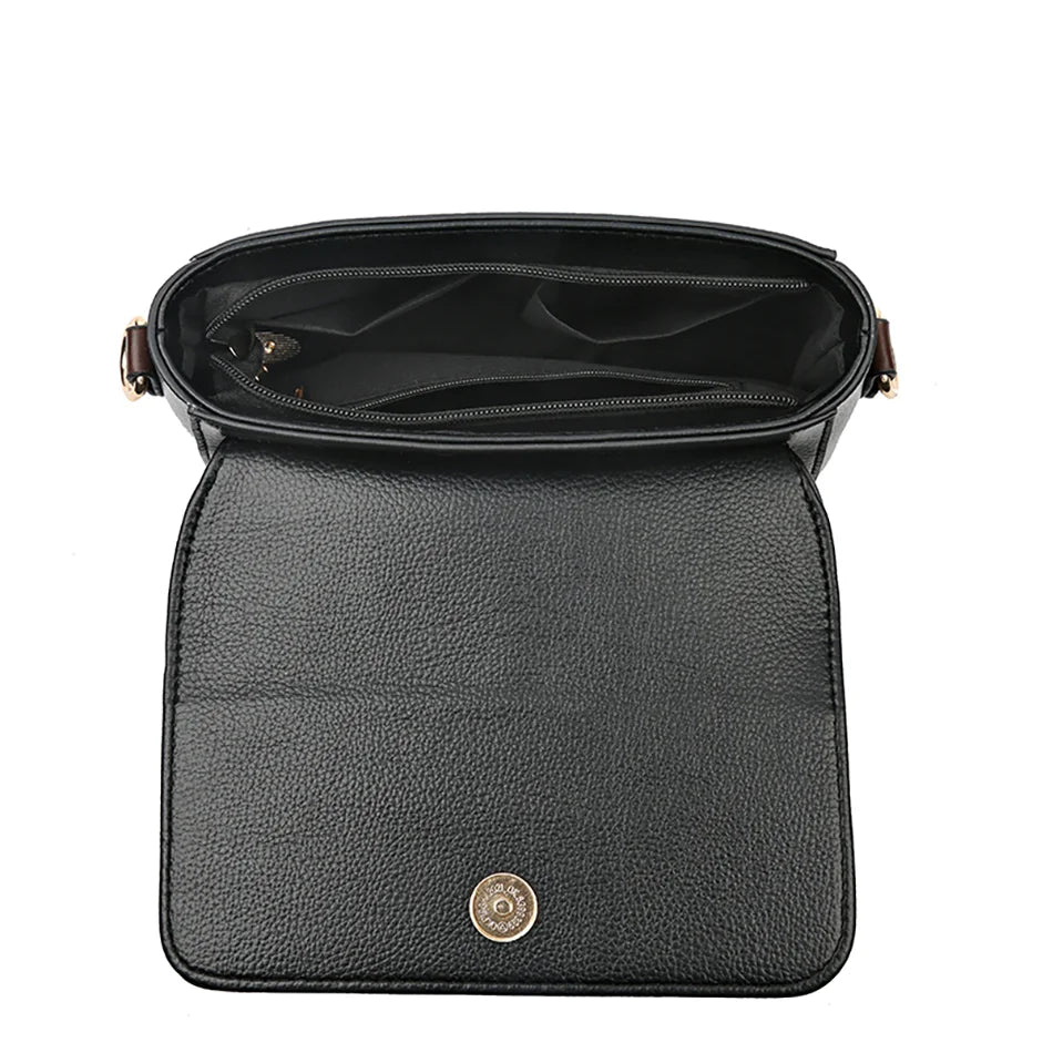 Bolsa Tiracolo Feminina Luxe, bolsa preta, bolsa pequena, bolsa transversal, bolsa elegante, bolsa com alça ajustável - lojamillani