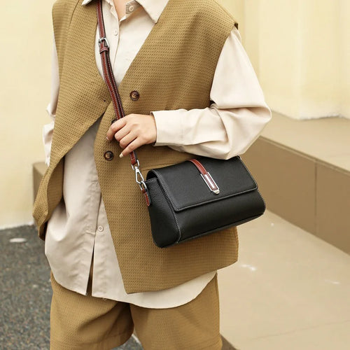 Bolsa Tiracolo Feminina Luxe, bolsa preta, bolsa pequena, bolsa transversal, bolsa elegante, bolsa com alça ajustável - lojamillani