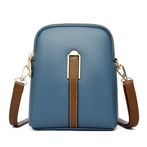 Bolsa Transversal Feminina Pequena Aurora, bolsa azul, bolsa de couro, bolsa casual, bolsa elegante, bolsa feminina, bolsa pequena, bolsa minimalista - lojamillani