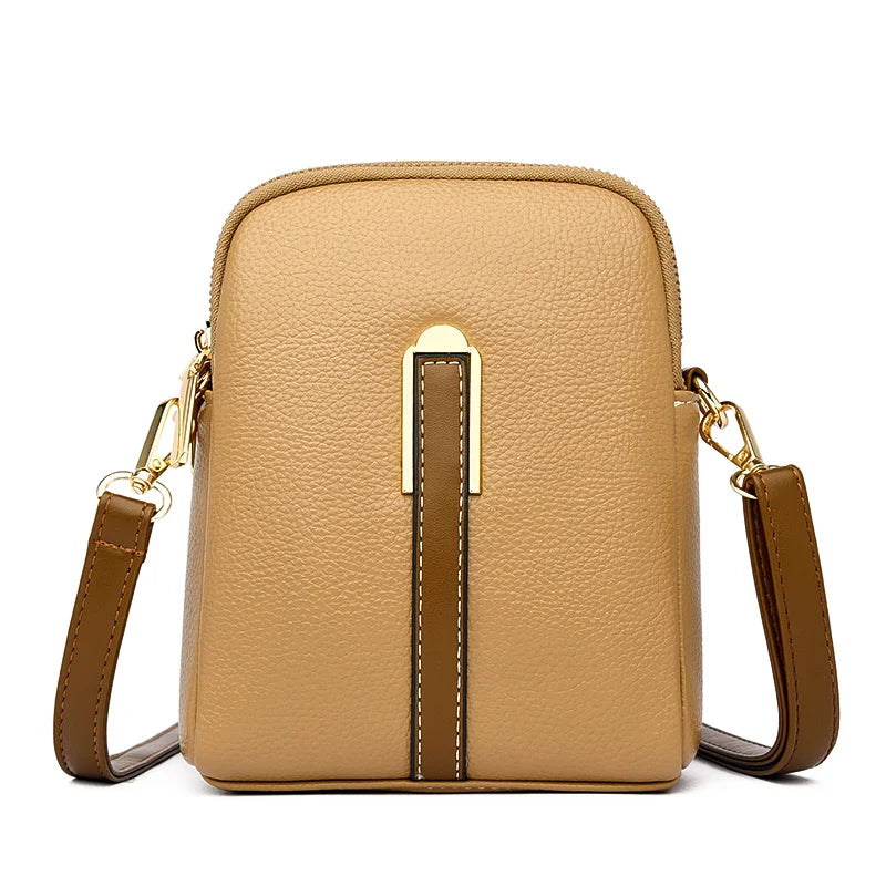 Bolsa Transversal Feminina Pequena Aurora, bolsa caramelo, bolsa de couro, bolsa casual, bolsa elegante, bolsa feminina, bolsa pequena, bolsa minimalista - lojamillani