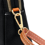 Bolsa Transversal Feminina Pequena Aurora, bolsa preta, bolsa de couro, bolsa casual, bolsa elegante, bolsa feminina, bolsa pequena, bolsa minimalista - lojamillani