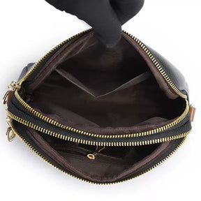 Bolsa de Couro Feminina Pequena Transversal Amélia, Bolsa por Dentro, Bolsa de Couro Pequena, Bolsa Pequena de Couro, Bolsa Transversal de Couro, Bolsa chique, Bolsa Preta - lojamillani