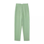 Calça Feminina Alfaiataria Social Cós Alto Laurent, Calça Verde, Calça Alfaiataria, Calça Cós Alto, Calça Social, Calça Feminina Cintura Alta, Calça Feminina Social - lojamillani