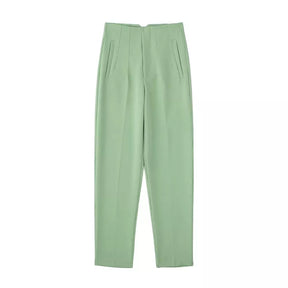 Calça Feminina Alfaiataria Social Cós Alto Laurent, Calça Verde, Calça Alfaiataria, Calça Cós Alto, Calça Social, Calça Feminina Cintura Alta, Calça Feminina Social - lojamillani