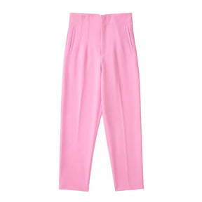 Calça Feminina Alfaiataria Social Cós Alto Laurent, Calça Rosa, Calça Alfaiataria, Calça Cós Alto, Calça Social, Calça Feminina Cintura Alta, Calça Feminina Social - lojamillani