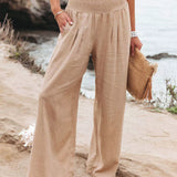 Calça Wide Leg Feminina Cintura Alta em Seda Aurora Millani