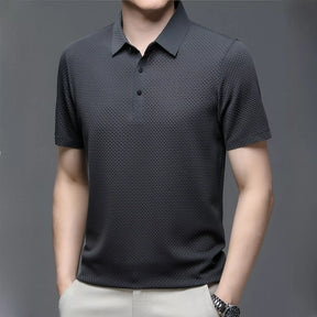 Camisa Masculina Polo Manga Curta em Seda Gelada EliteVôgue, Camisa Polo Cinza, Camisa Masculina Cinza, Camisa Polo Seda Gelada, Camisa Masculina Seda Gelada - lojamillani