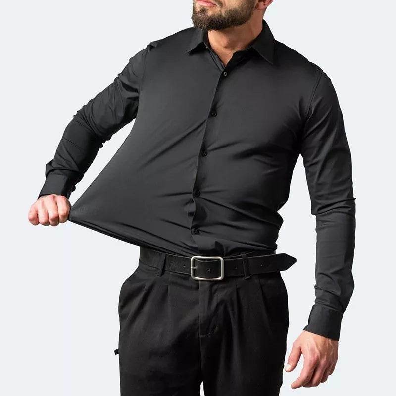 Camisa Social Masculina Anti-Amarrotamento EliteVôgue, Camisa Social Preta, Camisa Social Que Não Amassa, Camisa Social Anti-Amarrotamento, Camisa Social Elástica, Camisa Social Impermeável, Camisa Social Que Estica - lojamillani