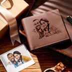 Carteira de Couro Masculina Personalizada com Foto Especial DadLegacy, Carteira Marrom, Carteira com Foto, Carteira Masculina de Couro, Carteira Personalizada - lojamillani