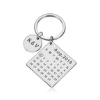 Chaveiro de Calendário Personalizado com Data Mês e Ano, Chaveiro com Data Especial, Chaveiro de Casal, Chaveiro Personalizado, Chaveiro Calendário, Chaveiro Prata - lojamillani