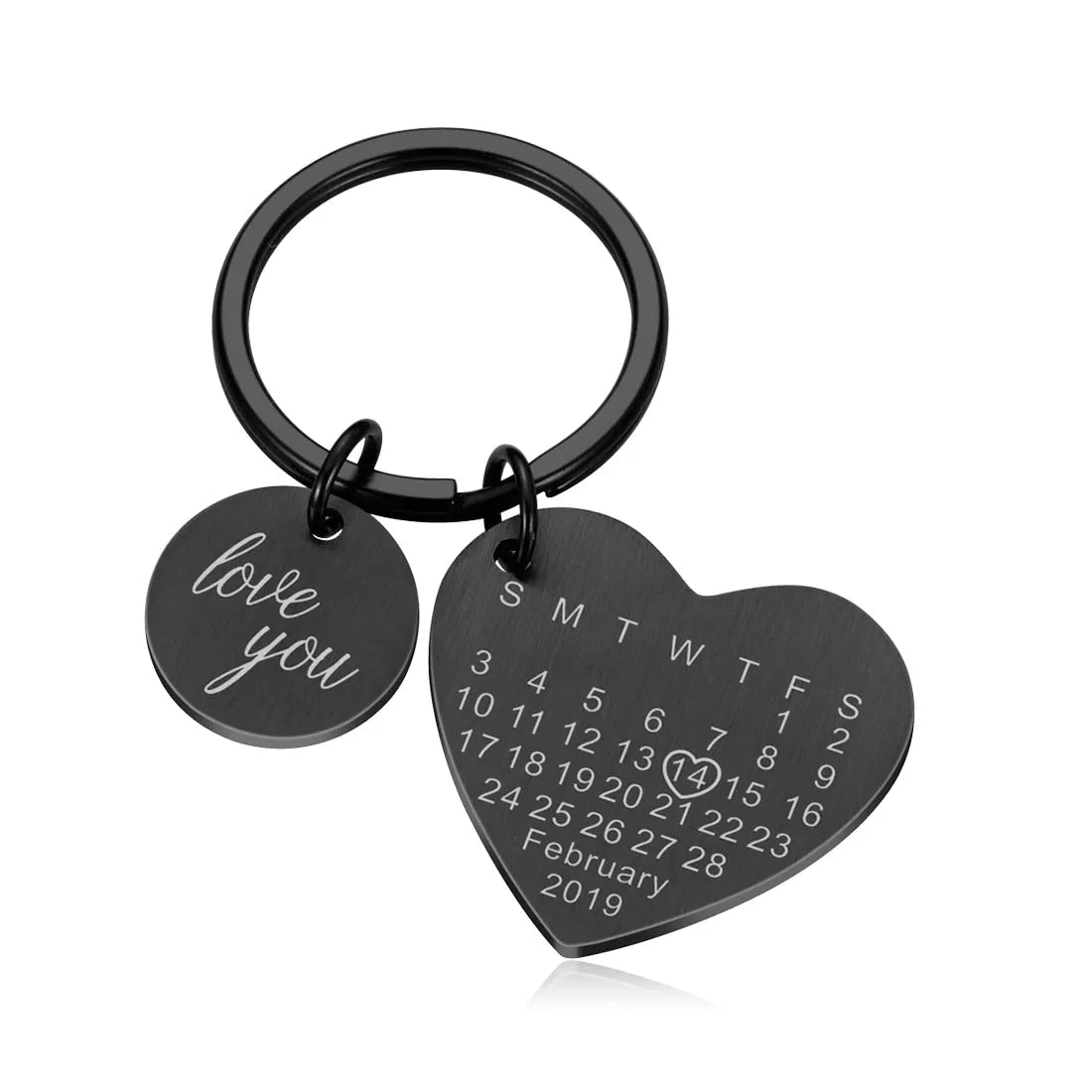 Chaveiro de Calendário Personalizado com Data Mês e Ano, Chaveiro com Data Especial, Chaveiro de Casal, Chaveiro Personalizado, Chaveiro Calendário, Chaveiro Preto - lojamillani