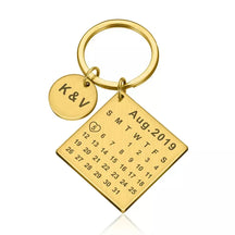 Chaveiro de Calendário Personalizado com Data Mês e Ano, Chaveiro com Data Especial, Chaveiro de Casal, Chaveiro Personalizado, Chaveiro Calendário, Chaveiro Dourado - lojamillani