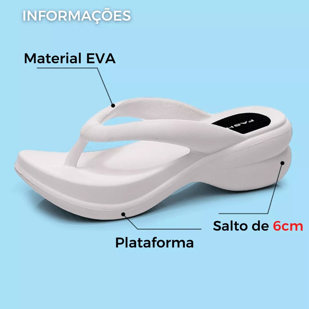 Chinelo Plataforma Feminino Sandrinha, Chinelo Plataforma Branco, Chinelo Feminino Plataforma, Chinelo Confortável, Chinelo com Salto, Chinelo Branco - lojamillani