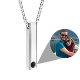 Colar Masculino Minimalista Personalizado com Foto Especial BraveBond, Colar Prata, Colar Masculino com Foto, Colar em Formato de Barra, Colar Masculino Para Presente - lojamillani