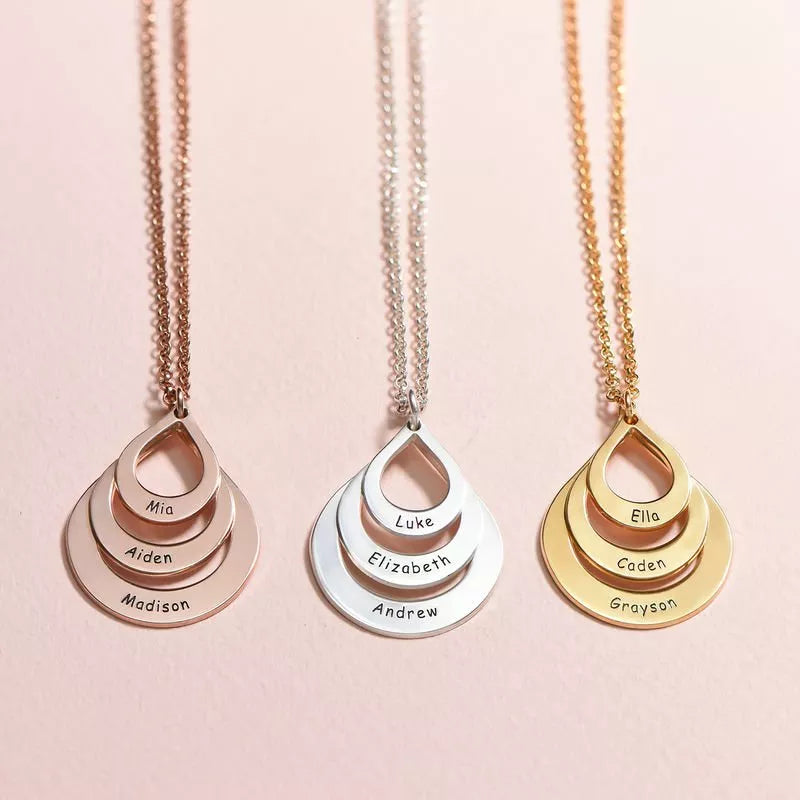 Colar Personalizado com Nome Vinculo Eterno, Colar Rosé, Colar Prata, Colar Dourado, Colar Personalizado Varias Cores, Colar com Nomes, Colar de Elos com Nomes, Colar de Gotas com Nomes, Colar do Dia das Mães - lojamillani