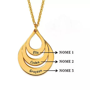 Colar Personalizado com Nome Vinculo Eterno, Colar Dourado, Colar Personalizado Dourado, Colar com Nomes, Colar de Elos com Nomes, Colar de Gotas com Nomes, Colar do Dia das Mães - lojamillani