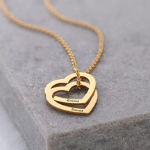 Colar Coração de Mãe Personalizável com Nomes, Colar de Coração Dourado, Colar Dourado, Colar Personalizado com Nomes, Colar de Presente Para Mães - lojamillani