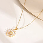 Colar de Girassol Feminino com Caixa Exclusiva e Flor Especial, colar dourado, colar girassol, colar para presente, colar com caixa especial, colar girassol com flor, pingente de girassol - lojamillani