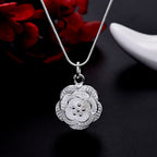 Conjunto Feminino de Prata 925 Rosa Eterna, conjunto prata 925, colar prata 925, pulseira prata 925, brinco prata 925, conjunto feminino prata 925, acessórios de prata - lojamillani