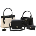 Kit de Bolsas Femininas Elegantes Santorini, bolsa preta, kit bolsas, bolsa transversal, bolsa de ombro, bolsa de mão, bolsa com alça removível, bolsa elegante, bolsa santorini - lojamillani