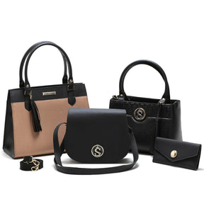 Kit de Bolsas Femininas Elegantes Santorini, bolsa preta, kit bolsas, bolsa transversal, bolsa de ombro, bolsa de mão, bolsa com alça removível, bolsa elegante, bolsa santorini - lojamillani