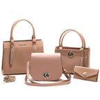 Kit de Bolsas Femininas Elegantes Santorini, bolsa nude, kit bolsas, bolsa transversal, bolsa de ombro, bolsa de mão, bolsa com alça removível, bolsa elegante, bolsa santorini - lojamillani