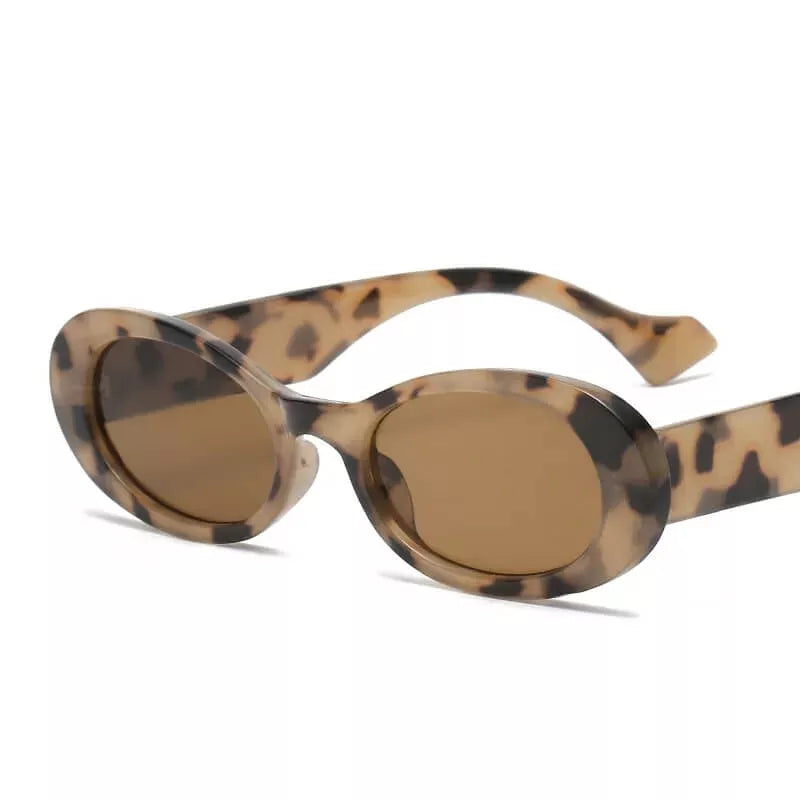 Óculos de Sol Feminino Oval Leopardo, Óculos de Sol com Estampa Animal, Óculos com Estampa de Oncinha, Óculos de Sol Oval, Óculos de Sol Estampado, Óculos de Sol Escuro - lojamillani