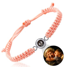 Pulseira de Casal Personalizada com Foto Especial LoveLink, Pulseira Rosa com Foto, Pulseira de Casal, Pulseira Para Presente, Pulseira Trançada - lojamillani