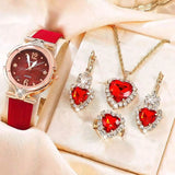 Relógio Feminino Vermelho com Acessórios Amor Inesquecível