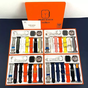 Smartwatch S100 Ultra 9 Com 7 Pulseiras e Case de Proteção FitPulse, Smartwatch Prata, Smartwatch com Varias Funções, Smartwatch a Prova D'água, Smartwatch Ultra 9, Smartwatch com Varias Pulseiras, Smartwatch S100, Smartwatch Resistente - lojamillani