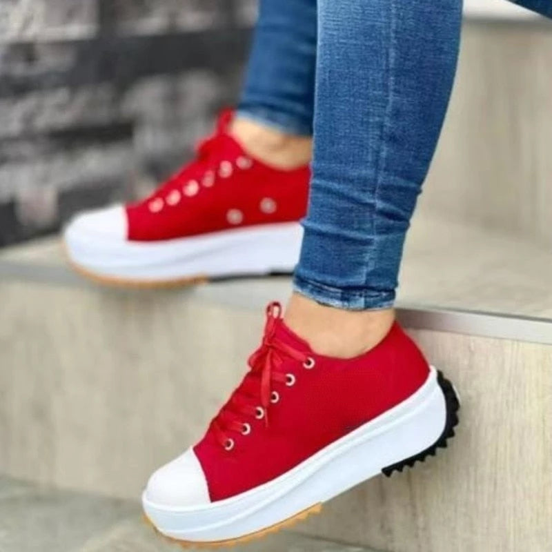 Tênis Feminino Vermelho, Tênis Feminino Casual, Tênis Casual Feminino Trendy - lojamillani