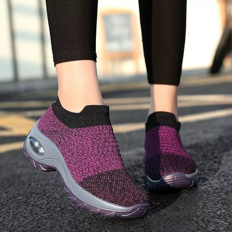 Tênis Feminino Para Caminhadas Advanced Plus, Tênis feminino roxo, Tênis sem cadarço, Tênis para caminhada - lojamillani