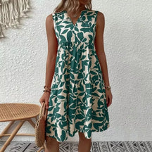 Vestido Curto Feminino Boho Beach Brisa, Vestido Verde, Vestido Boho, Vestido sem Manga, Vestido Florido, Vestido com Flores, Vestido de Praia - lojamillani